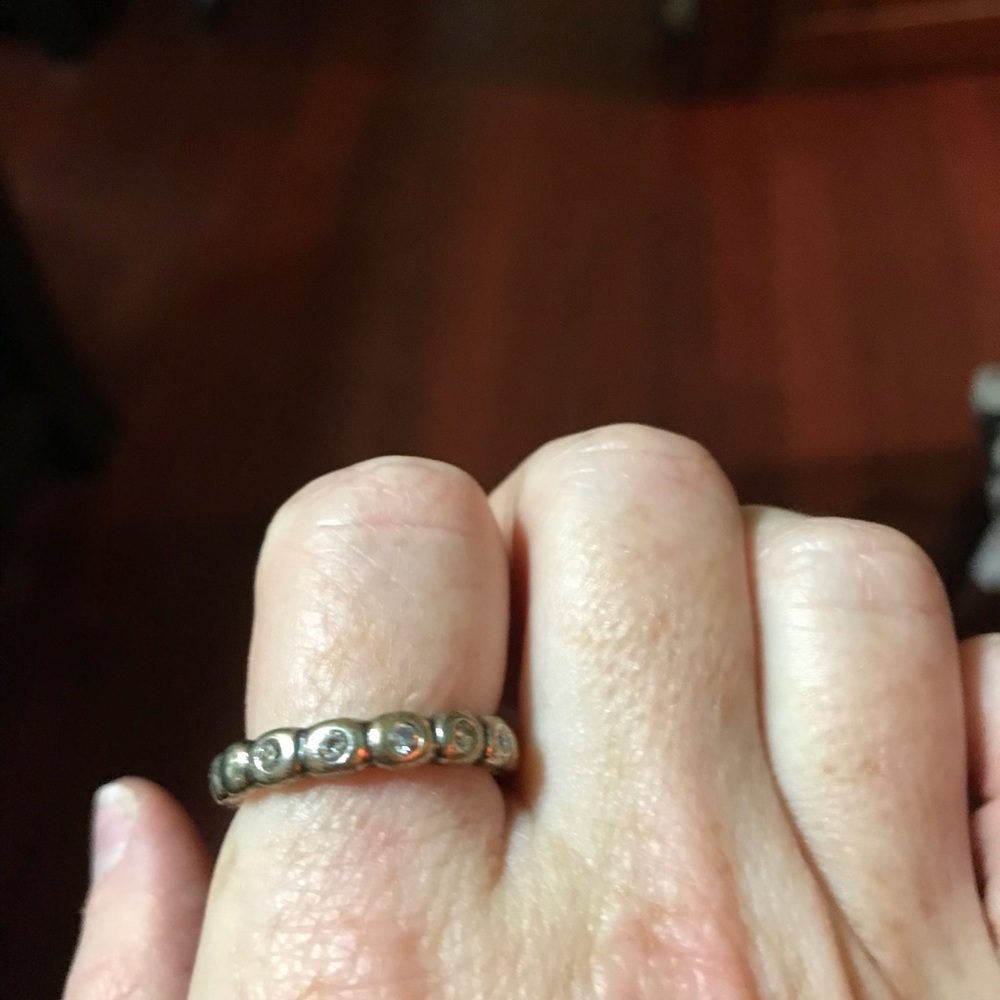 Pandora Multi Crystal Stack Ring - image 2